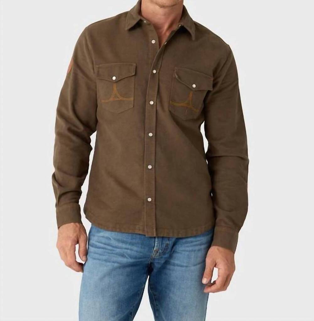 NEW AMUNDSEN men's gard moleskin shirt in olive
